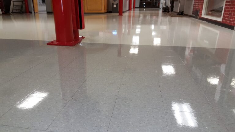 Floor Cleaning and Refinishing services, photo showing a nice polished floor