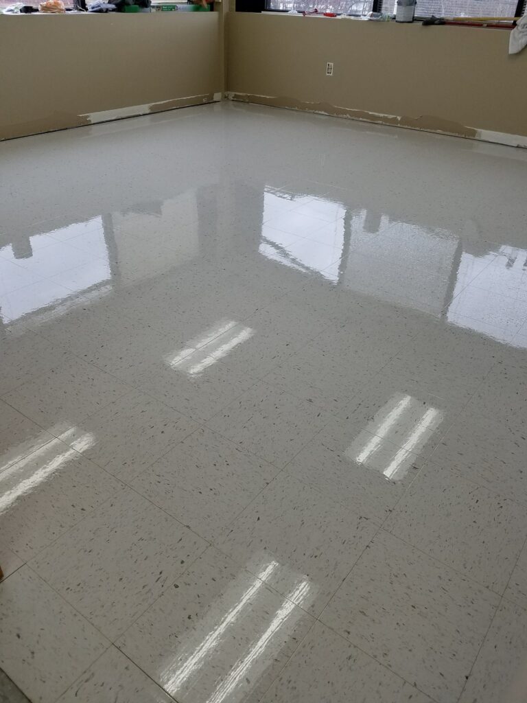 Tile floor cleaned